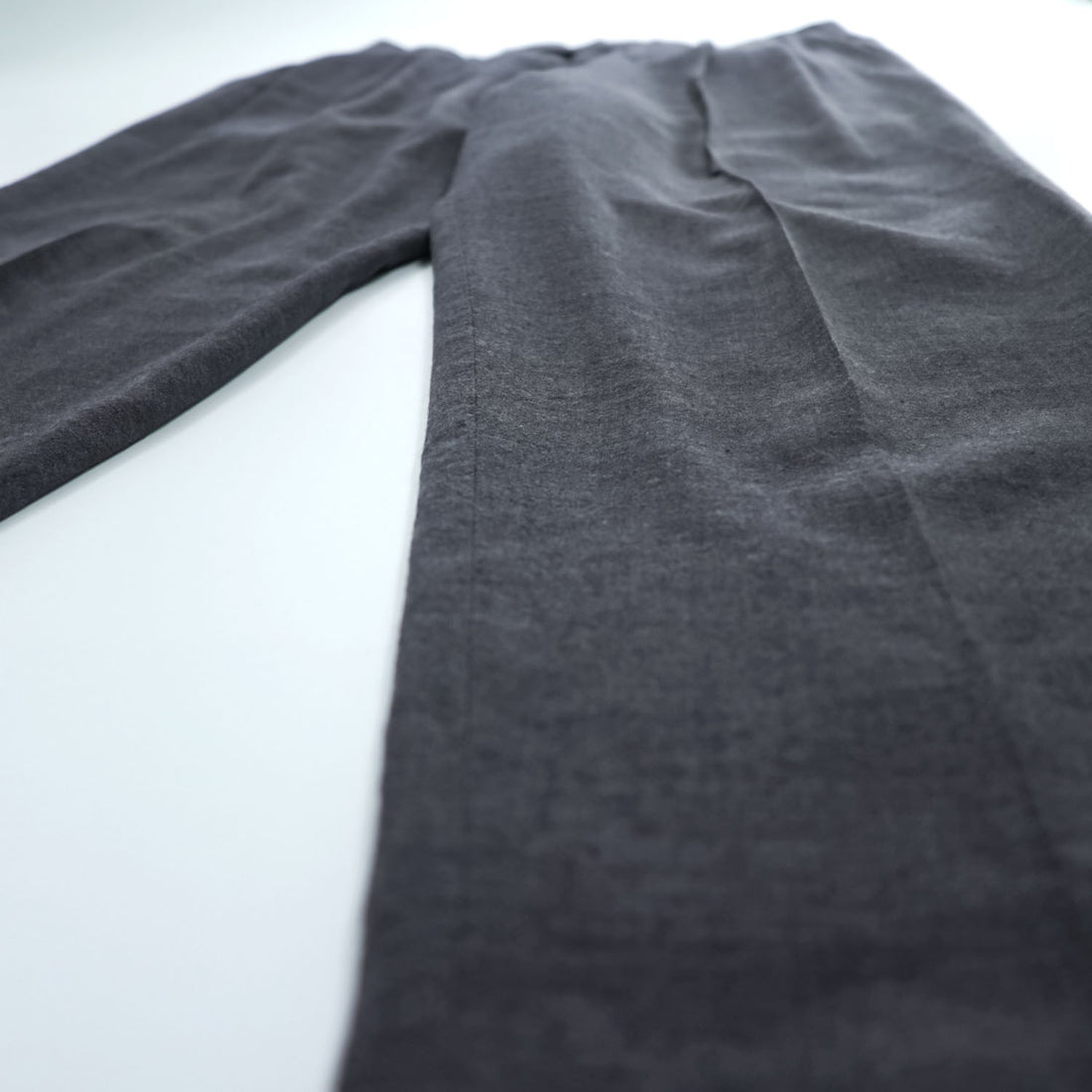 COMOLI 日本製 リネンウール2タック パンツ スラックス M グレー プリーツ 15S-03001