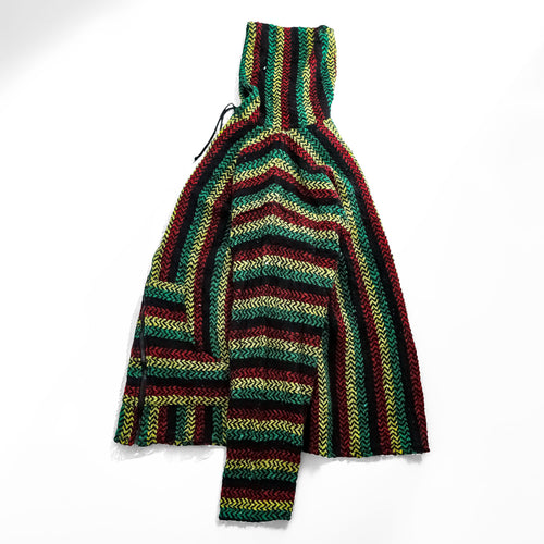 Baja Joe Mexican Baja Hoodie Drug Rug Rasta Stripe Pullover Made in Mexico XXXL 3L Black Red Yellow Green