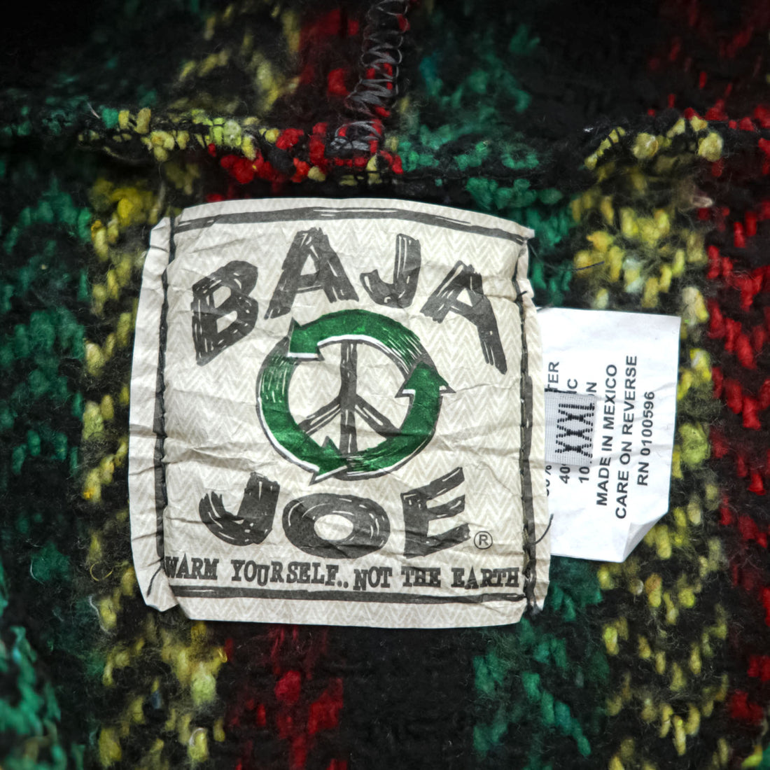BAJA JOE ラスタカラー メキシカンパーカー バハフーディ 3XL プルオーバー カンガルーポケット メキシコ製