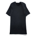 ISSEY MIYAKE FETE 日本製 プリーツ 半袖 カットソー Tシャツ M サイドスリット ブラック ラウンドネック IF62FJ491