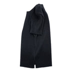 ISSEY MIYAKE FETE 日本製 プリーツ 半袖 カットソー Tシャツ M サイドスリット ブラック ラウンドネック IF62FJ491