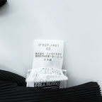 ISSEY MIYAKE FETE 日本製 プリーツ 半袖 カットソー Tシャツ M サイドスリット ブラック ラウンドネック IF62FJ491
