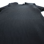 ISSEY MIYAKE FETE 日本製 プリーツ 半袖 カットソー Tシャツ M サイドスリット ブラック ラウンドネック IF62FJ491