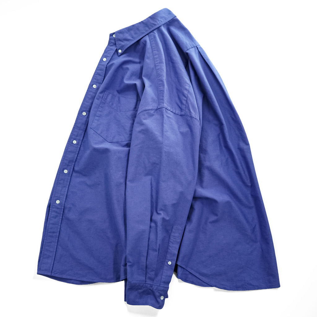 Graphpaper 長袖 オックスフォードシャツ Oxford Oversized B.D.SHIRT ブルー ボタンダウン 24SS GN241-50021B 日本製