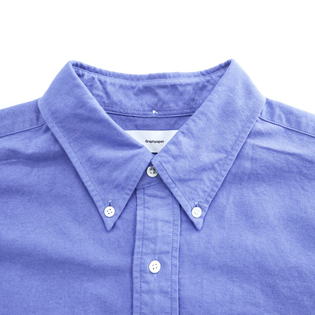 Graphpaper 長袖 オックスフォードシャツ Oxford Oversized B.D.SHIRT ブルー ボタンダウン 24SS GN241-50021B 日本製