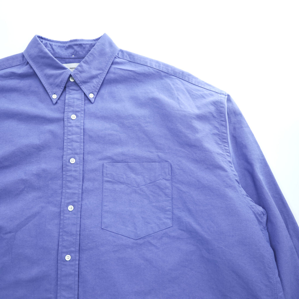 Graphpaper 長袖 オックスフォードシャツ Oxford Oversized B.D.SHIRT ブルー ボタンダウン 24SS GN241-50021B 日本製