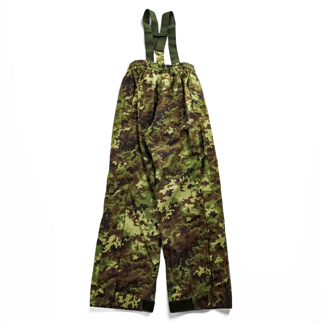 Italian Army Military Overpants オーバーオール レインパンツ L カーキ 防水 イタリア軍 オーバーパンツ サスペンダー付き ダブルニー ベジタトカモ E.I.