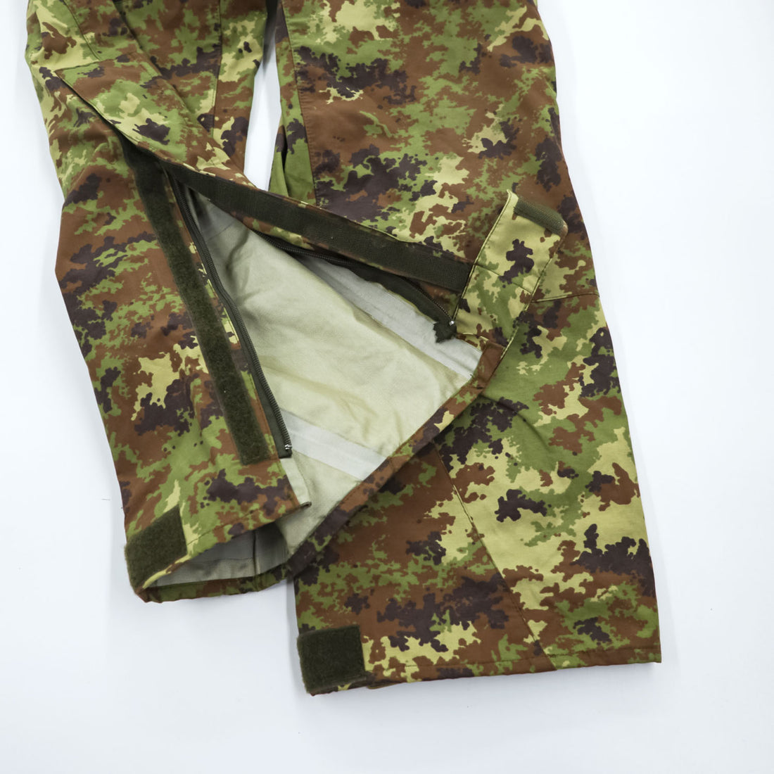 Italian Army Military Overpants オーバーオール レインパンツ L カーキ 防水 イタリア軍 オーバーパンツ サスペンダー付き ダブルニー ベジタトカモ E.I.
