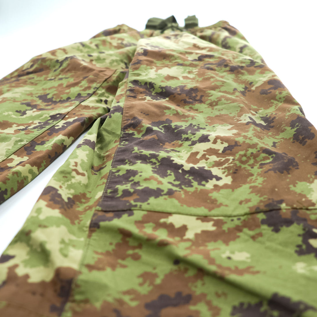 Italian Army Military Overpants オーバーオール レインパンツ L カーキ 防水 イタリア軍 オーバーパンツ サスペンダー付き ダブルニー ベジタトカモ E.I.