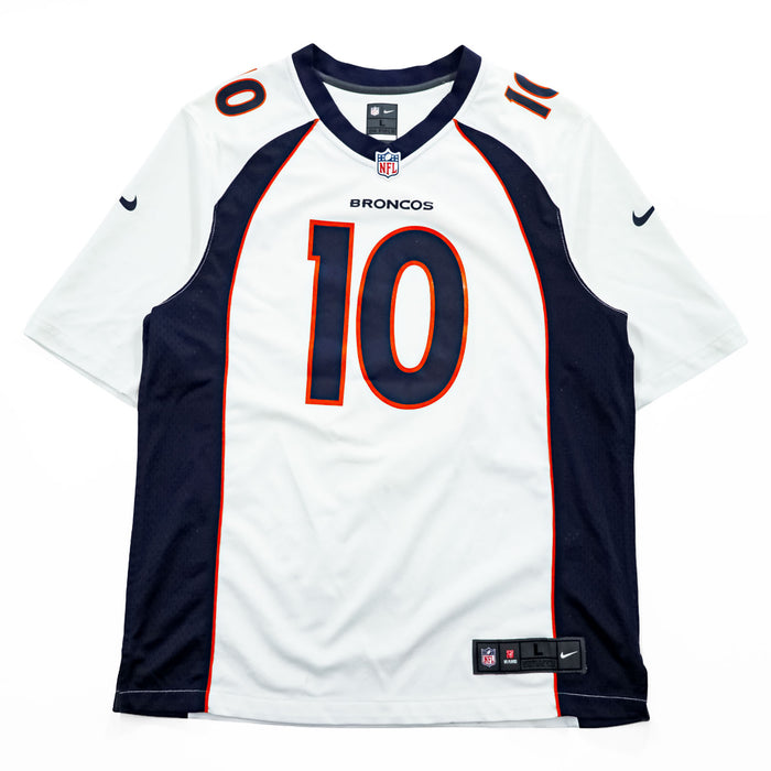 NIKE ゲームシャツ ユニフォーム Tシャツ L ホワイト ネイビー ON FIELD NFL BRONCOS ナンバリング