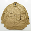 DAIWA PIER39 Mulch Pocket Easy Shirt Beige Khaki Oversized Polyester Size L BE-85020