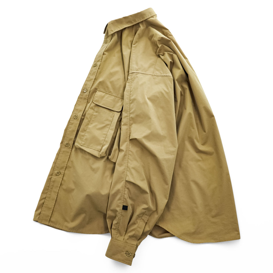 DAIWA PIER39 Mulch Pocket Easy Shirt Beige Khaki Oversized Polyester Size L BE-85020