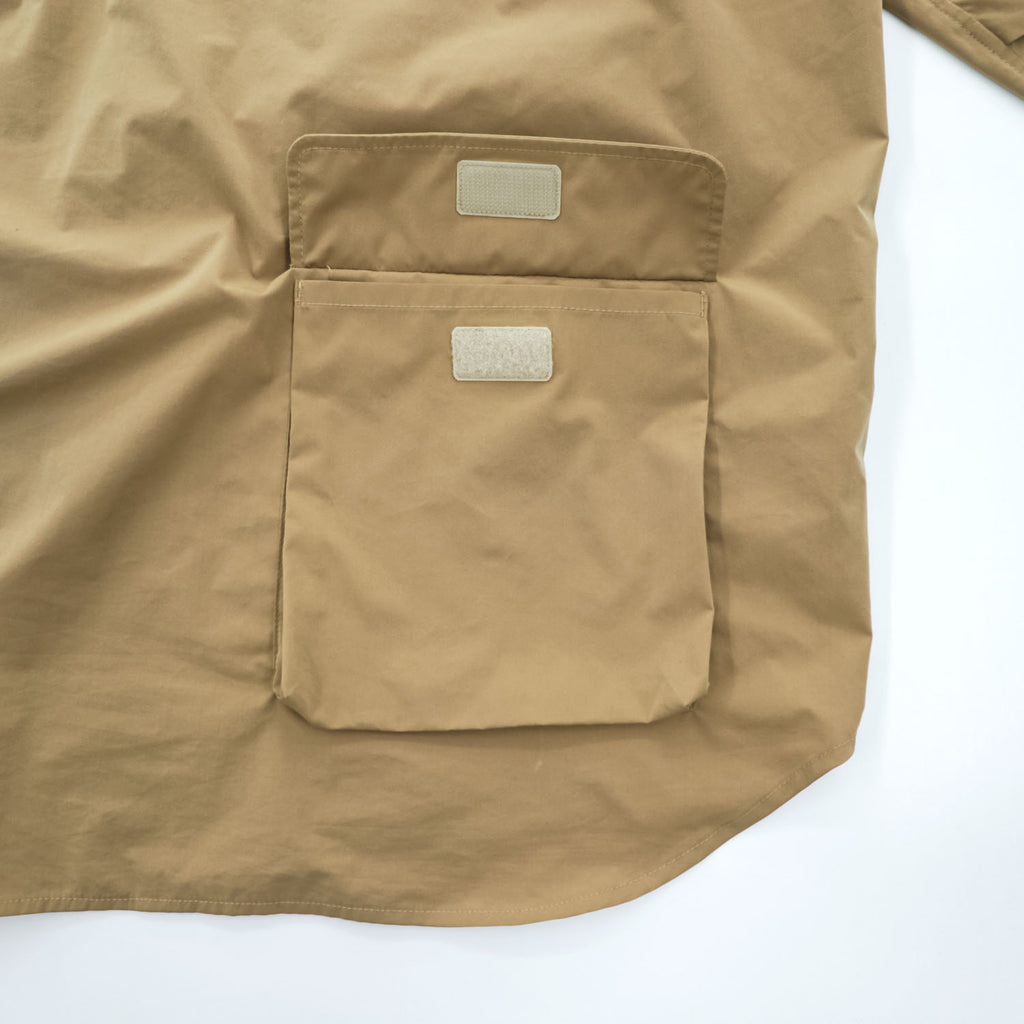 DAIWA PIER39 Mulch Pocket Easy Shirt Beige Khaki Oversized Polyester Size L BE-85020