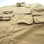 DAIWA PIER39 Mulch Pocket Easy Shirt Beige Khaki Oversized Polyester Size L BE-85020