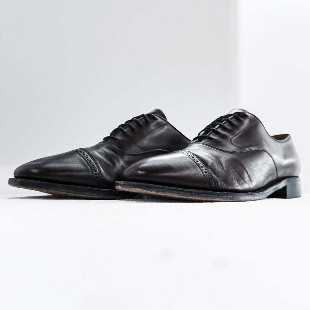 JOHNSTON&MURPHY ストレートチップ レザー ドレスシューズ 革靴 27.5cm オックスフォード キャップトゥ 08565