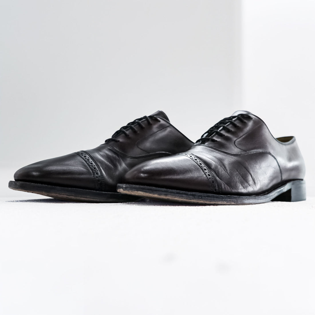 JOHNSTON&MURPHY ストレートチップ レザー ドレスシューズ 革靴 27.5cm オックスフォード キャップトゥ 08565