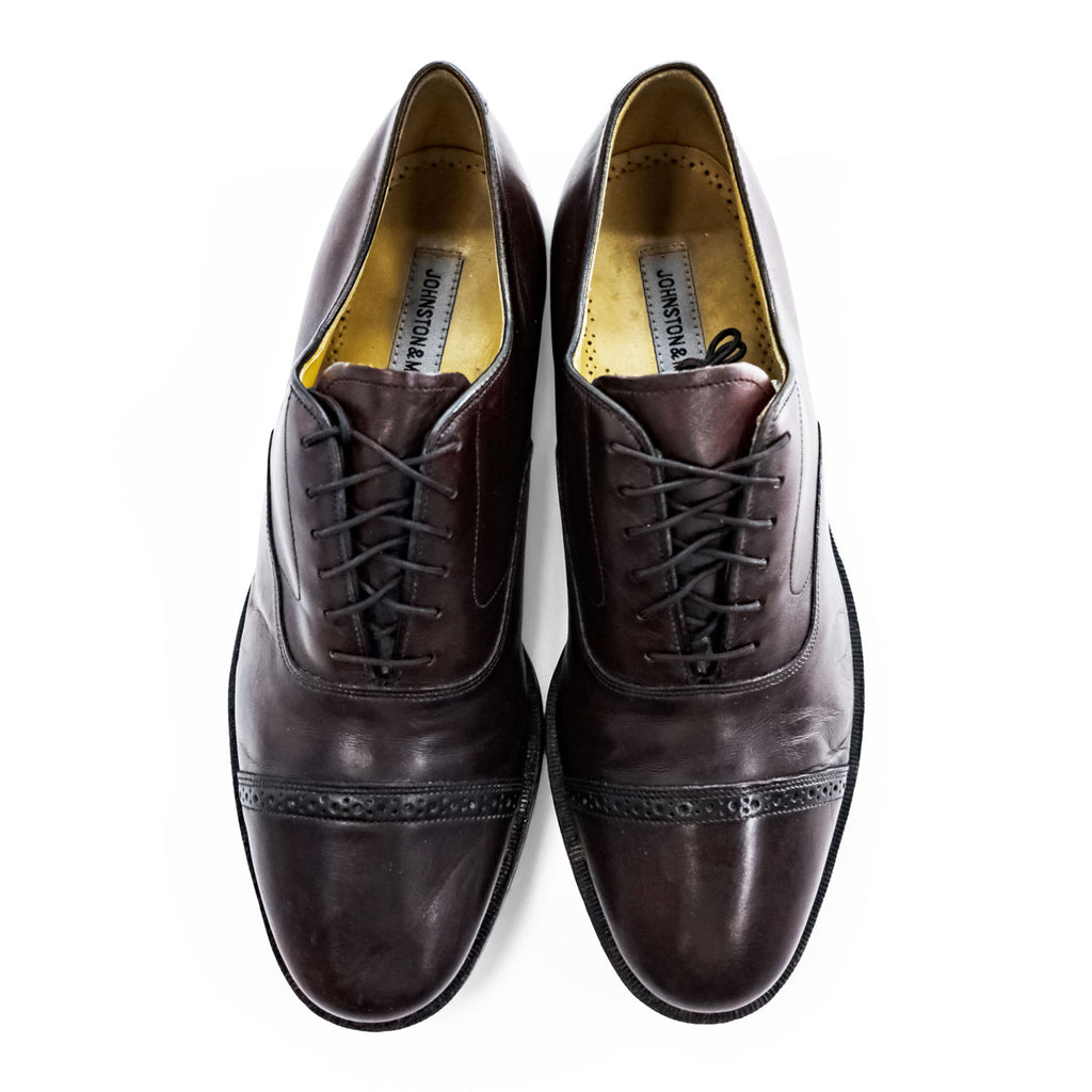 JOHNSTON&MURPHY ストレートチップ レザー ドレスシューズ 革靴 27.5cm オックスフォード キャップトゥ 08565
