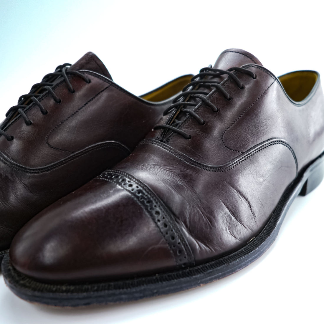 JOHNSTON&MURPHY ストレートチップ レザー ドレスシューズ 革靴 27.5cm オックスフォード キャップトゥ 08565