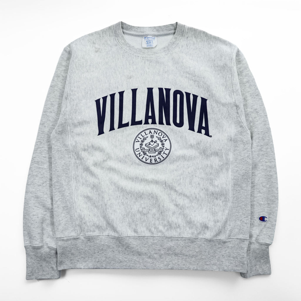 Champion リバースウィーブ REVERSE WEAVE スウェット トレーナー XL グレー 裏起毛 VILLANOVA カレッジ アーチロゴ ワッペン