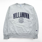 Champion リバースウィーブ REVERSE WEAVE スウェット トレーナー XL グレー 裏起毛 VILLANOVA カレッジ アーチロゴ ワッペン