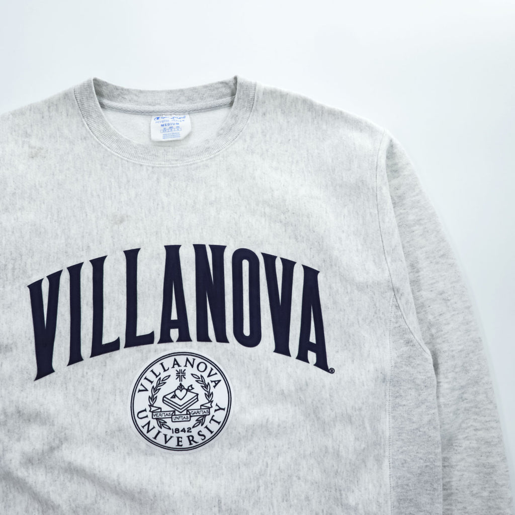 Champion リバースウィーブ REVERSE WEAVE スウェット トレーナー XL グレー 裏起毛 VILLANOVA カレッジ アーチロゴ ワッペン