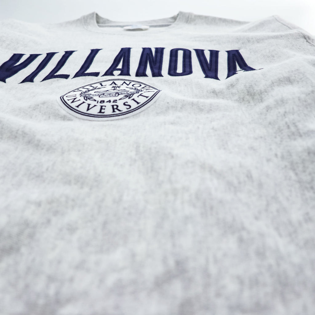 Champion リバースウィーブ REVERSE WEAVE スウェット トレーナー XL グレー 裏起毛 VILLANOVA カレッジ アーチロゴ ワッペン