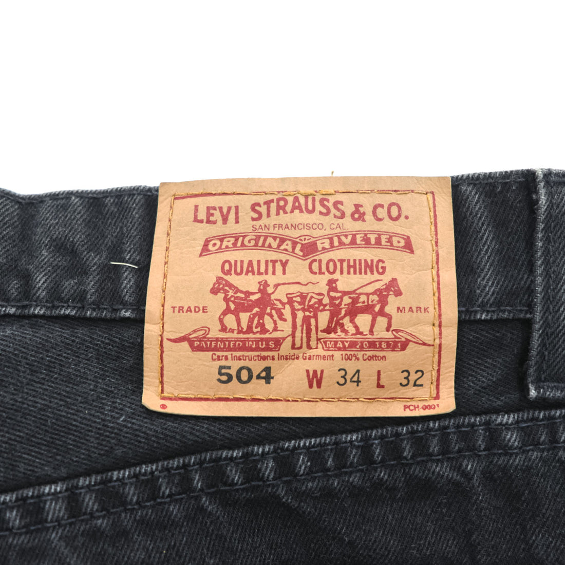 Levi’s 504 Black Denim Jeans W34 L32 1999 Made in Australia Straight Fit Cotton