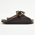BIRKENSTOCK ドイツ製 ルカ LUCCA レザー スライドサンダル 27cm ブラウン レースアップ