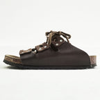 BIRKENSTOCK ドイツ製 ルカ LUCCA レザー スライドサンダル 27cm ブラウン レースアップ