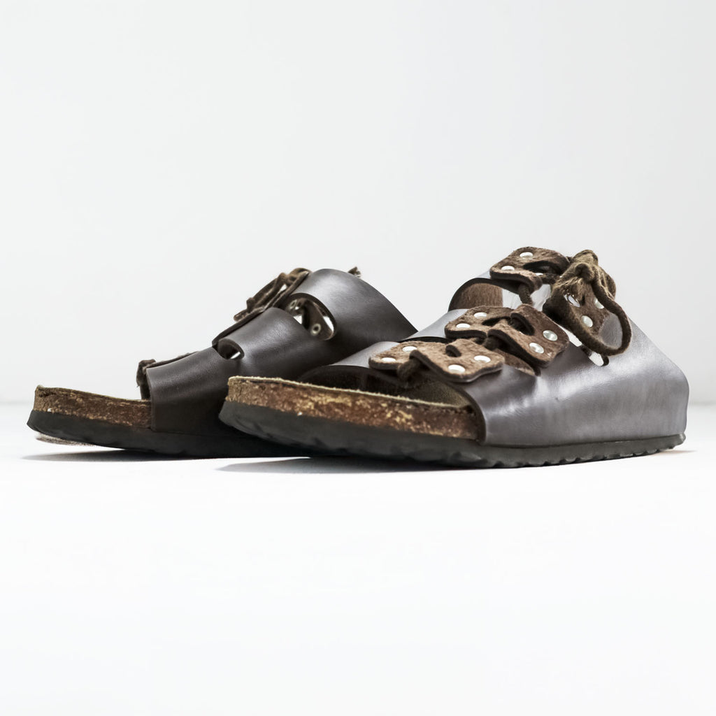 BIRKENSTOCK ドイツ製 ルカ LUCCA レザー スライドサンダル 27cm ブラウン レースアップ