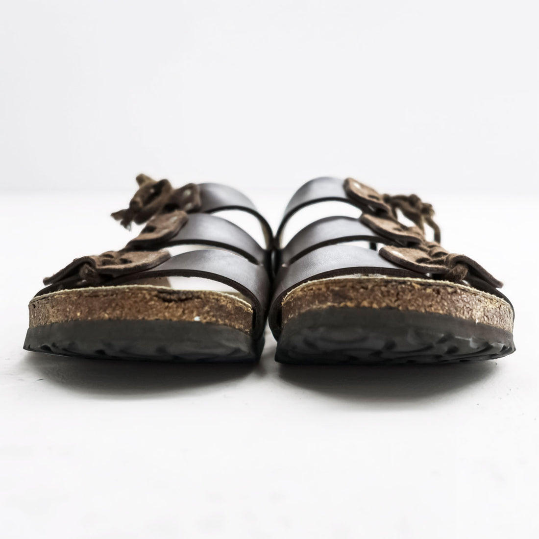 BIRKENSTOCK ドイツ製 ルカ LUCCA レザー スライドサンダル 27cm ブラウン レースアップ