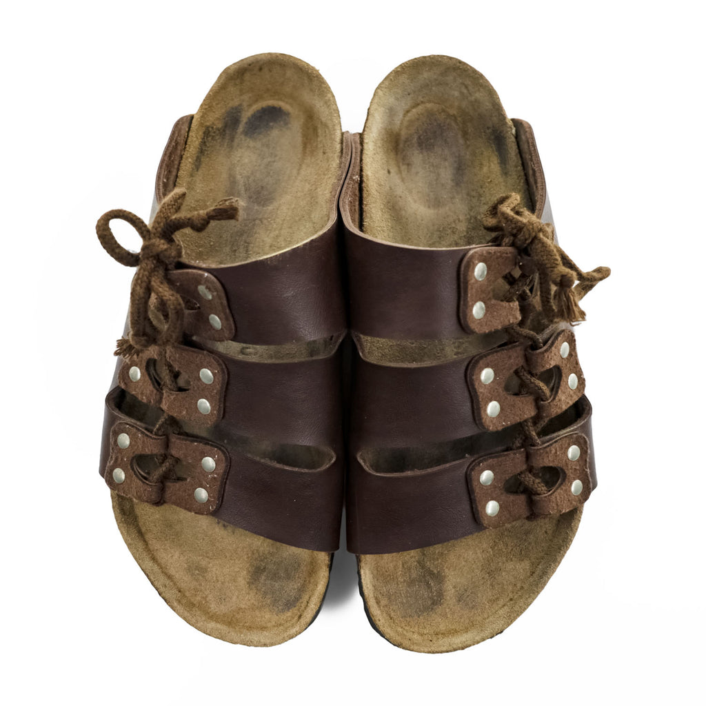BIRKENSTOCK ドイツ製 ルカ LUCCA レザー スライドサンダル 27cm ブラウン レースアップ