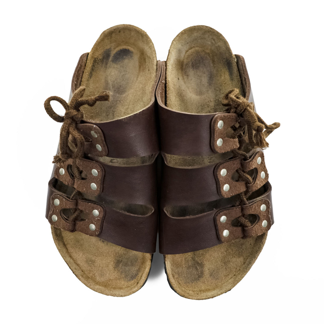 BIRKENSTOCK ドイツ製 ルカ LUCCA レザー スライドサンダル 27cm ブラウン レースアップ