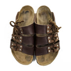 BIRKENSTOCK ドイツ製 ルカ LUCCA レザー スライドサンダル 27cm ブラウン レースアップ