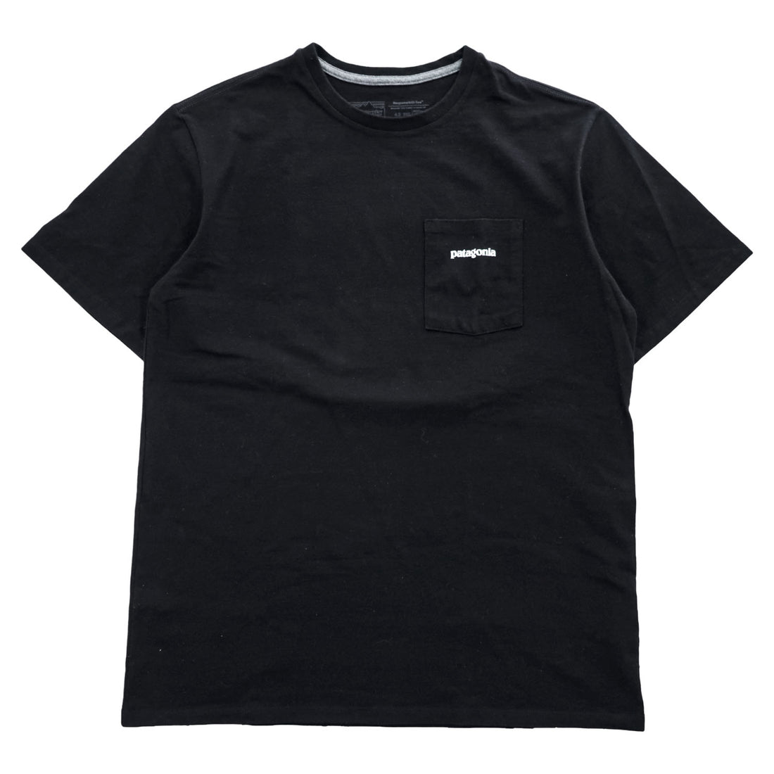 Patagonia P-6 Logo, Pocket, Responsibility, T-Shirt, Size S, Black, Back Print, 38512