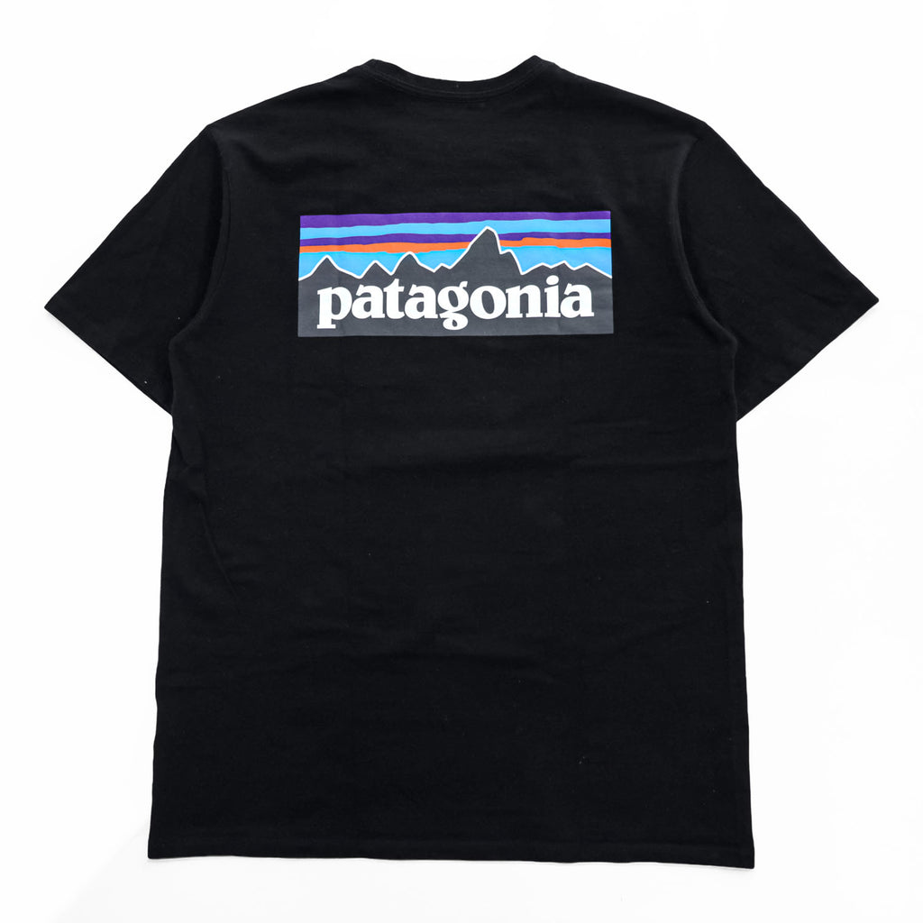 Patagonia P-6 Logo, Pocket, Responsibility, T-Shirt, Size S, Black, Back Print, 38512