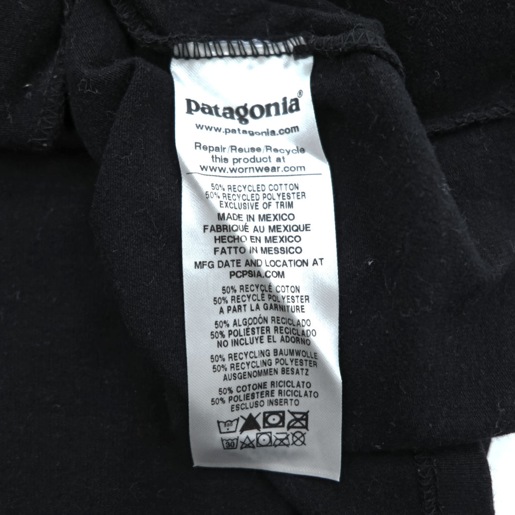 Patagonia P-6 Logo, Pocket, Responsibility, T-Shirt, Size S, Black, Back Print, 38512