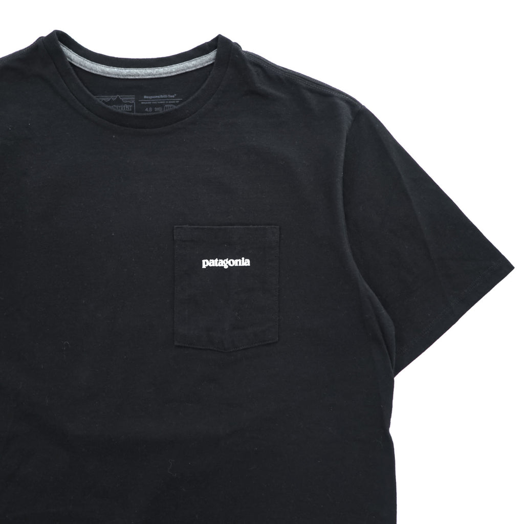 Patagonia P-6 Logo, Pocket, Responsibility, T-Shirt, Size S, Black, Back Print, 38512