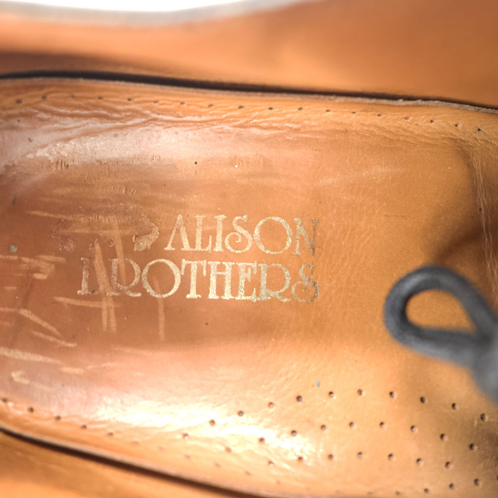 ALISON BROTHERS ストレートチップ レザー ドレスシューズ 革靴 27cm グッドイヤーウェルト製法 ブラック 内羽根