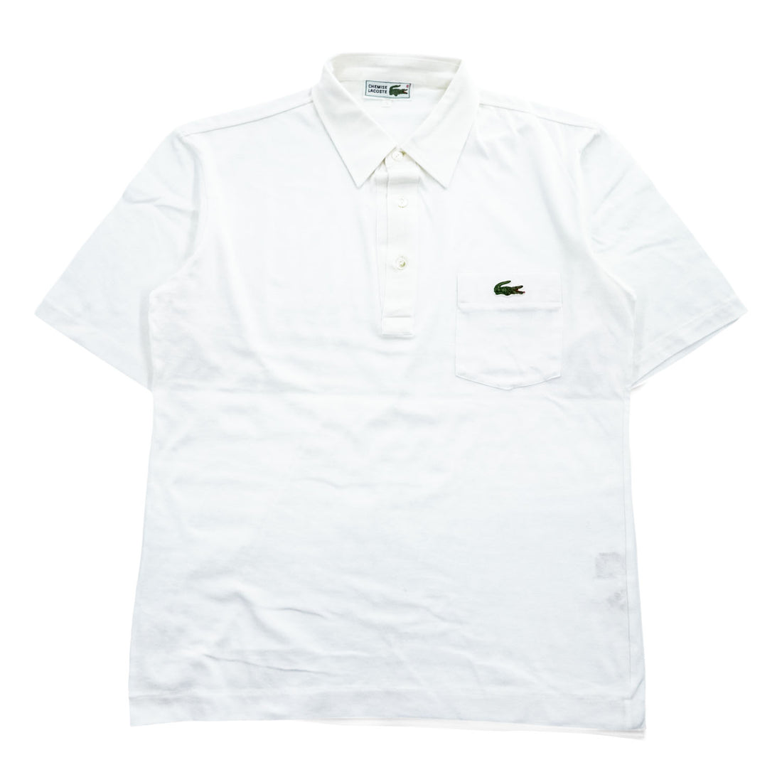 CHEMISE LACOSTE 90年代 ヴィンテージ ポロシャツ M ホワイト ワニロゴ コットン