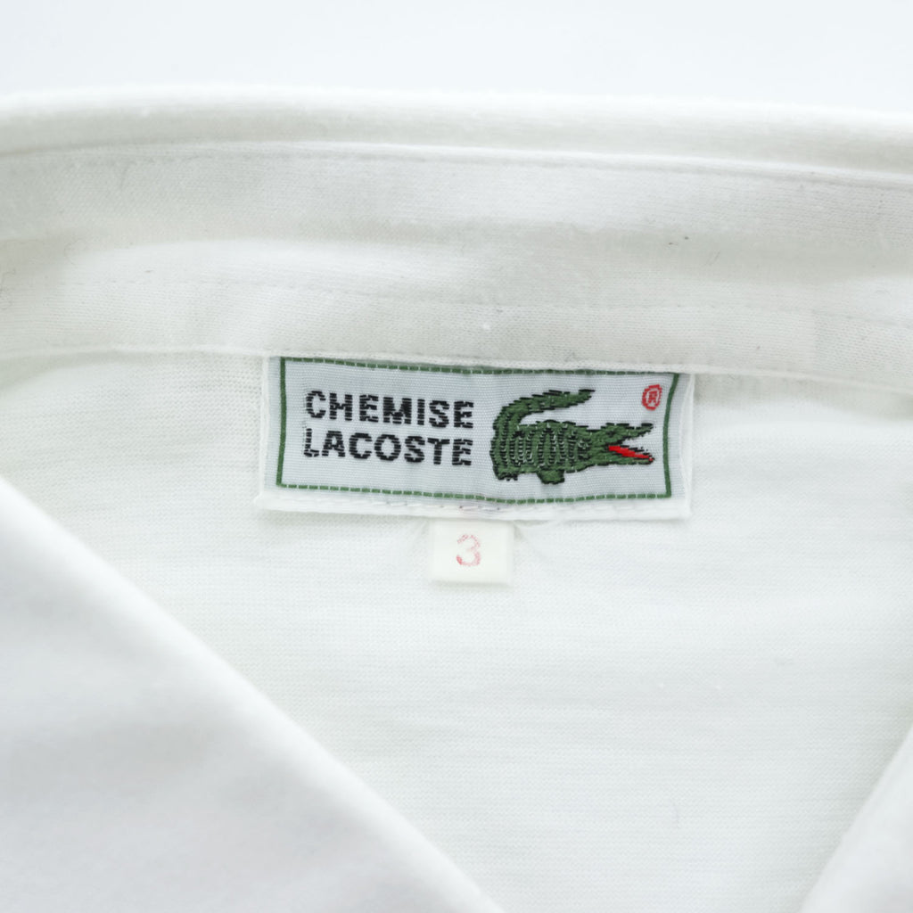 CHEMISE LACOSTE 90年代 ヴィンテージ ポロシャツ M ホワイト ワニロゴ コットン