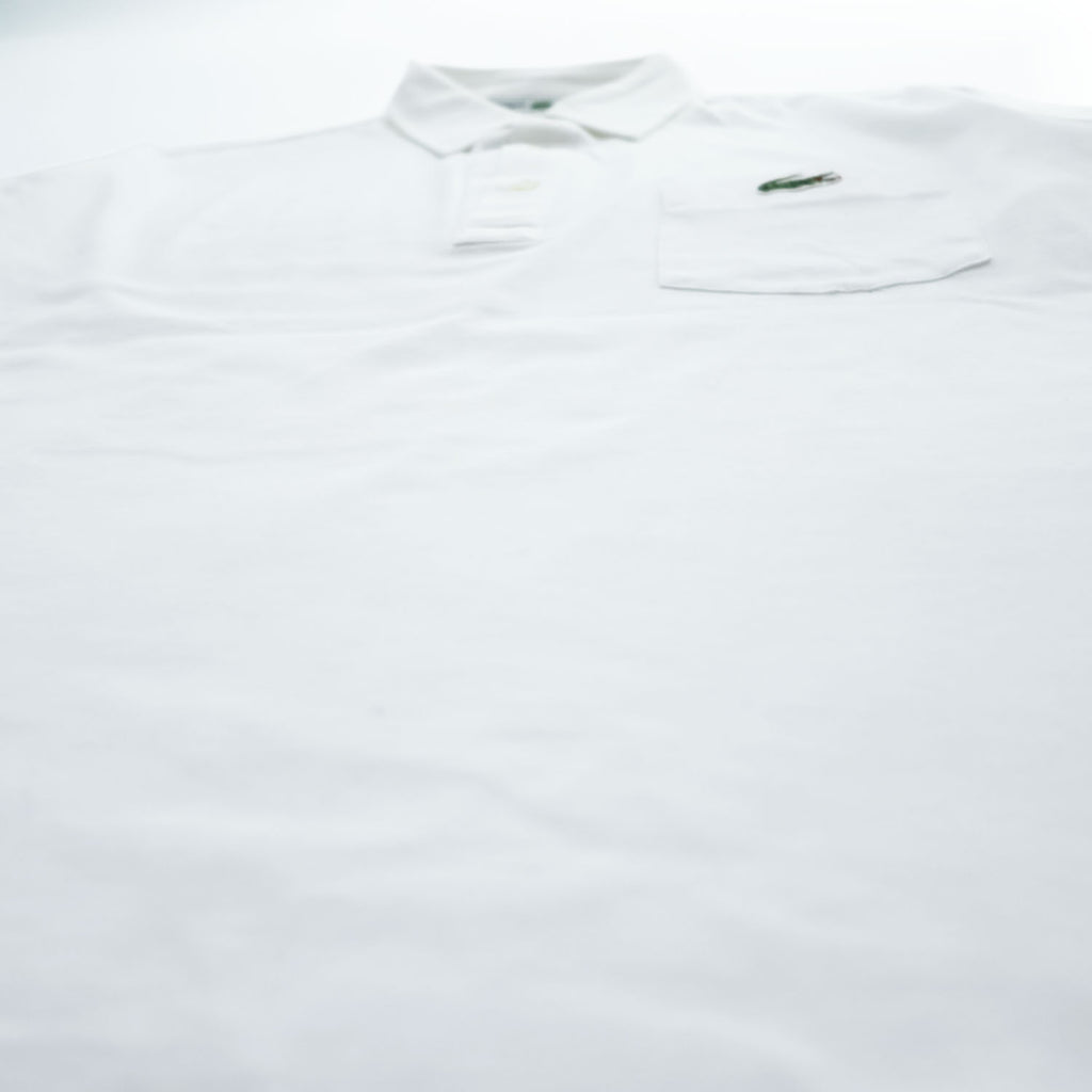 CHEMISE LACOSTE 90年代 ヴィンテージ ポロシャツ M ホワイト ワニロゴ コットン