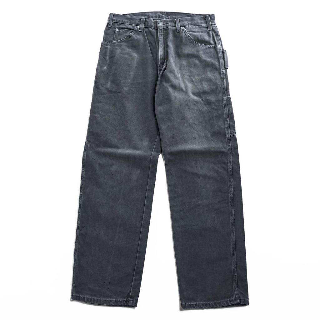 Dickies Faded Black Duck Carpenter Painter Pants Workwear Utility Pants W33 L32