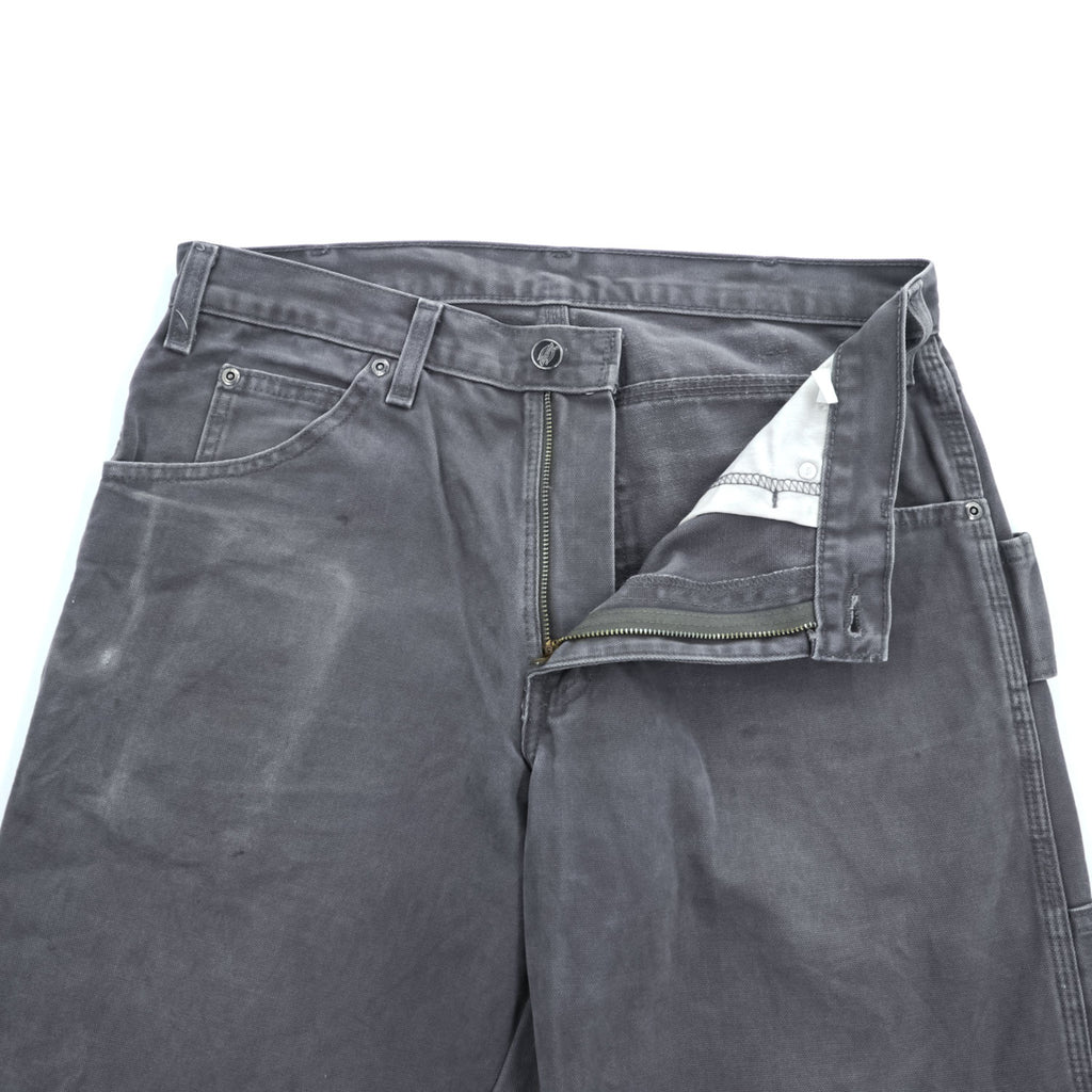 Dickies Faded Black Duck Carpenter Painter Pants Workwear Utility Pants W33 L32