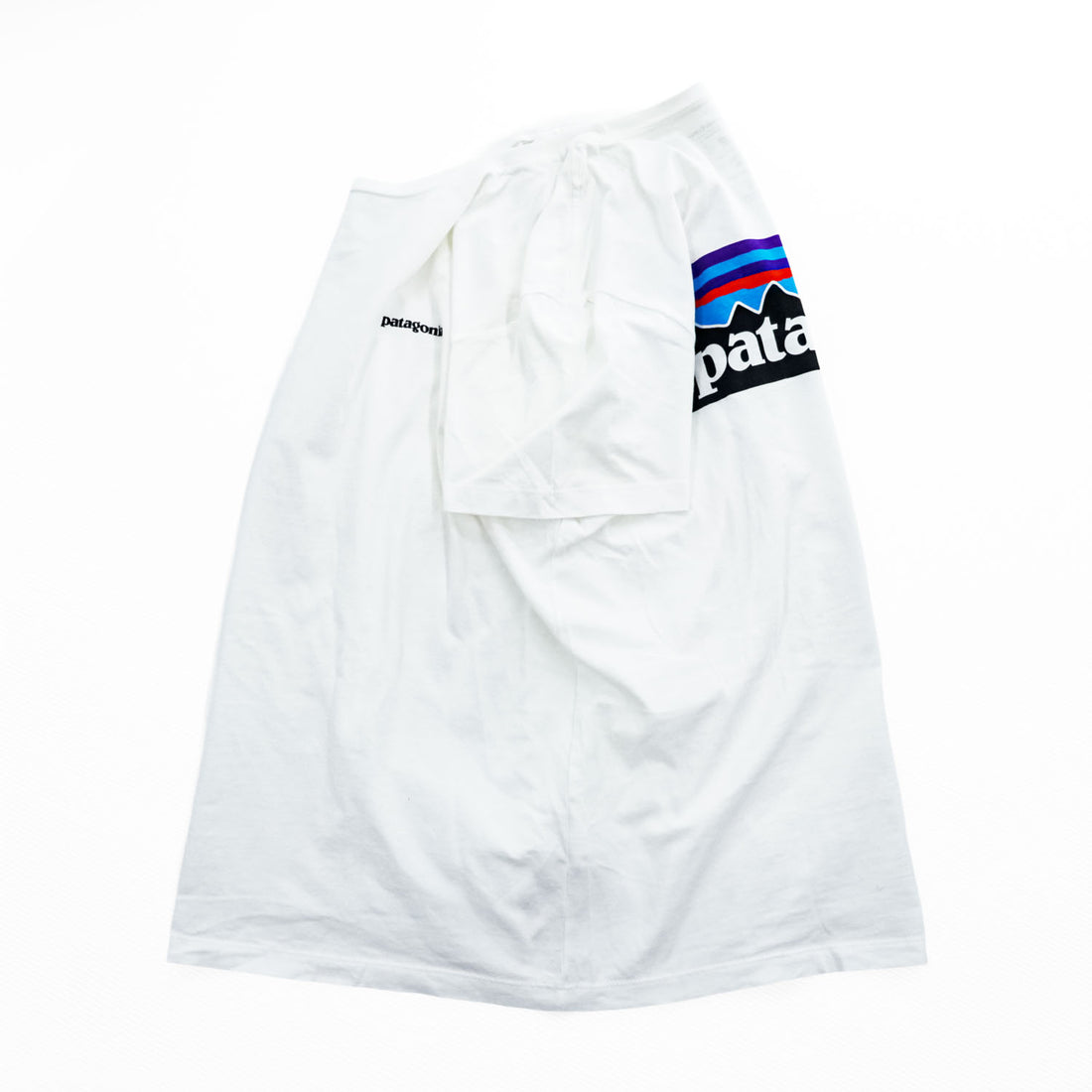 Patagonia P-6ロゴ オーガニックコットン Tシャツ S ホワイト バックプリント クルー REGULAR FIT 38587