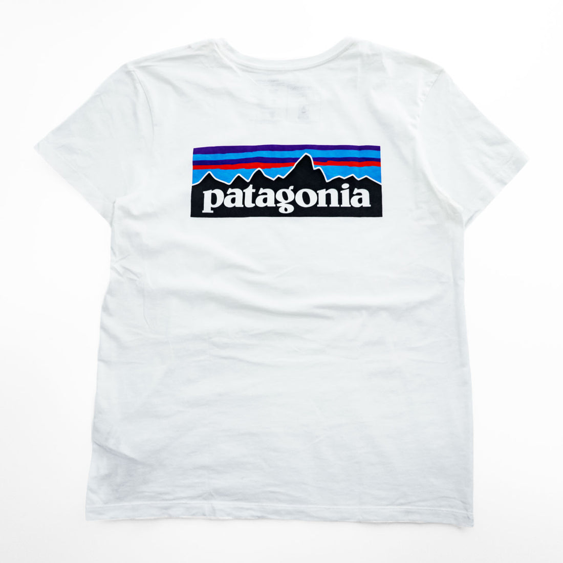 Patagonia P-6ロゴ オーガニックコットン Tシャツ S ホワイト バックプリント クルー REGULAR FIT 38587