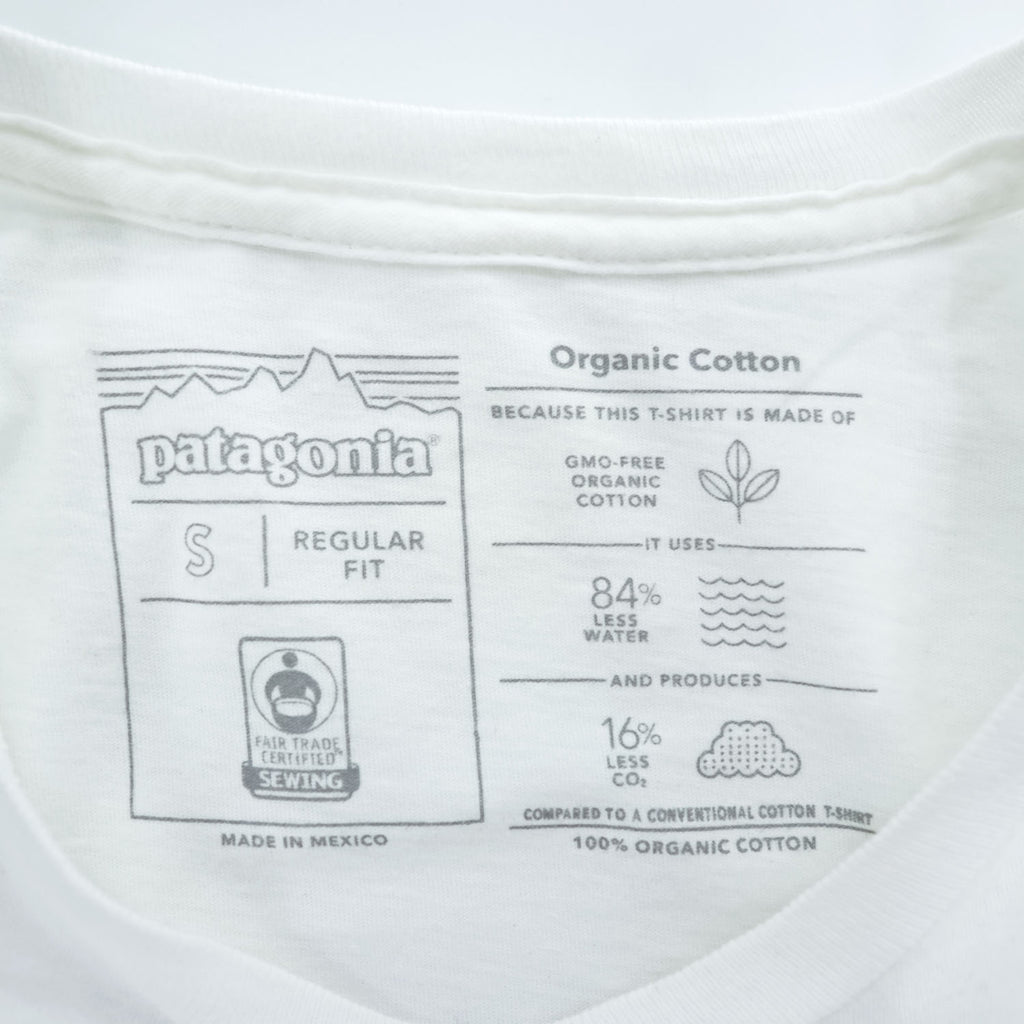 Patagonia P-6ロゴ オーガニックコットン Tシャツ S ホワイト バックプリント クルー REGULAR FIT 38587