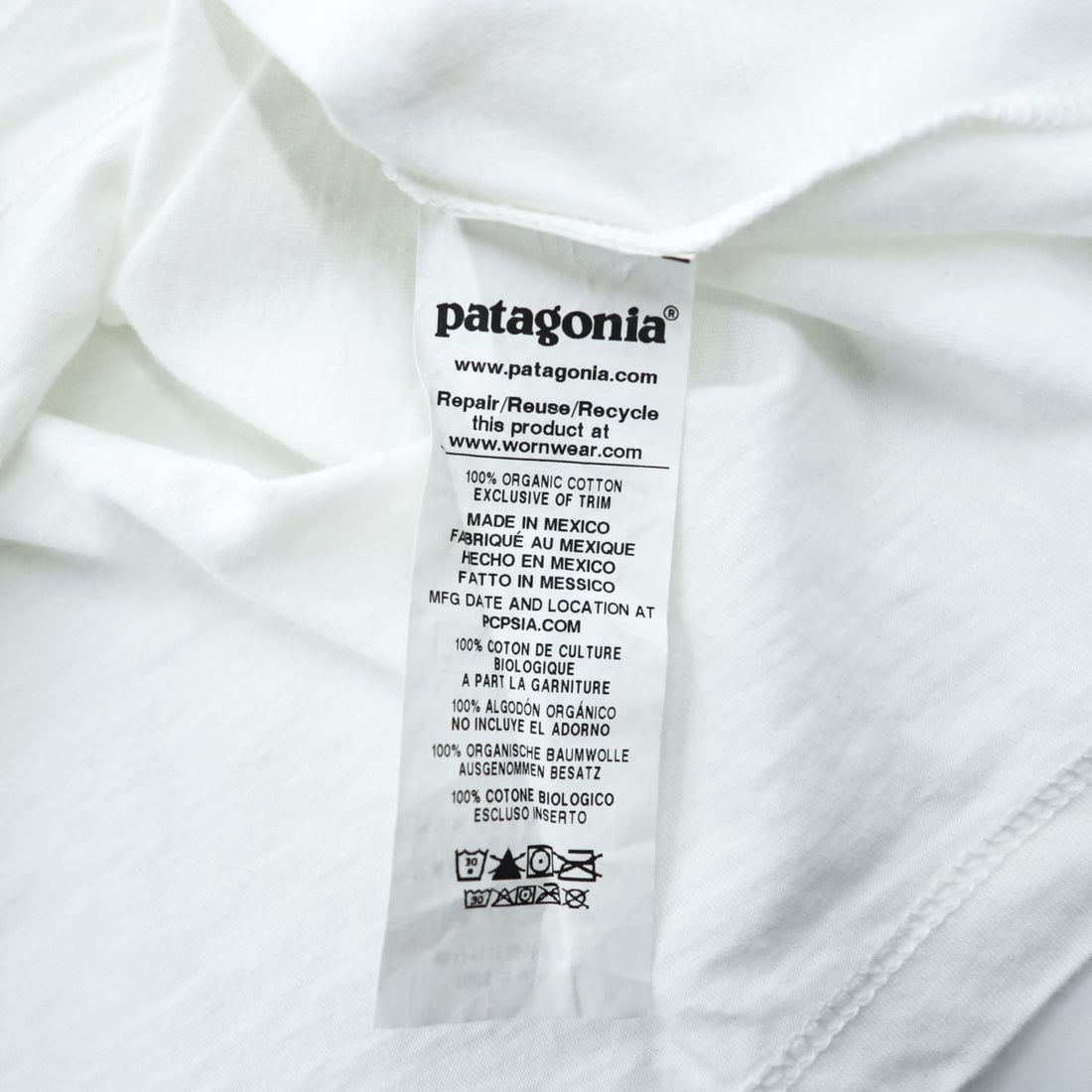 Patagonia P-6ロゴ オーガニックコットン Tシャツ S ホワイト バックプリント クルー REGULAR FIT 38587