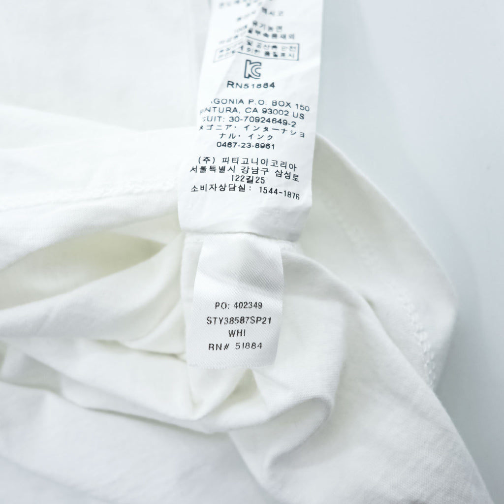 Patagonia P-6ロゴ オーガニックコットン Tシャツ S ホワイト バックプリント クルー REGULAR FIT 38587