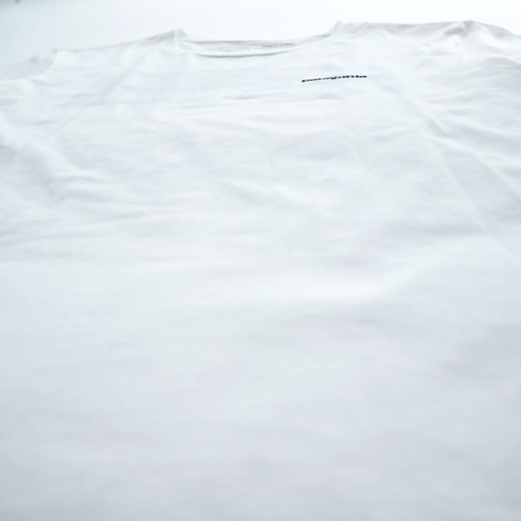 Patagonia P-6ロゴ オーガニックコットン Tシャツ S ホワイト バックプリント クルー REGULAR FIT 38587